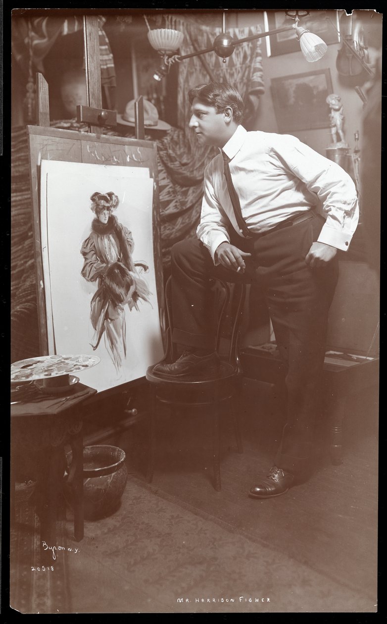 Mr. Harrison Fisher, 1905 (hopeagelatiiniprintti) tekijältä Byron Company