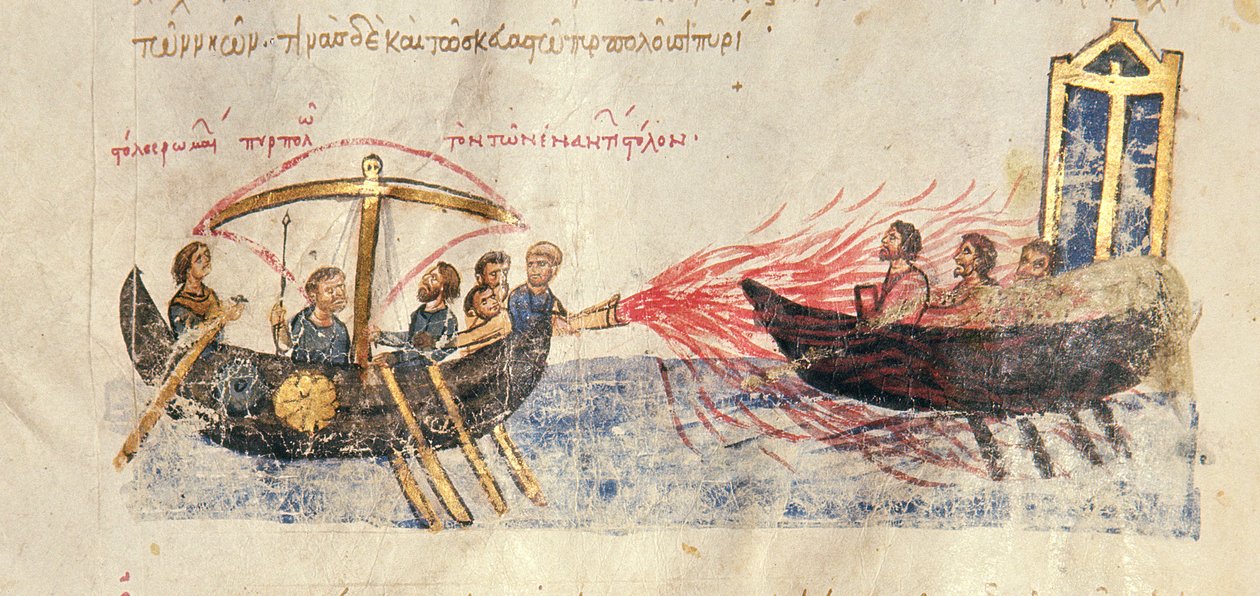 Kreikkalaisen tulipalon yksityiskohta vuodelta 167117 tekijältä Byzantine
