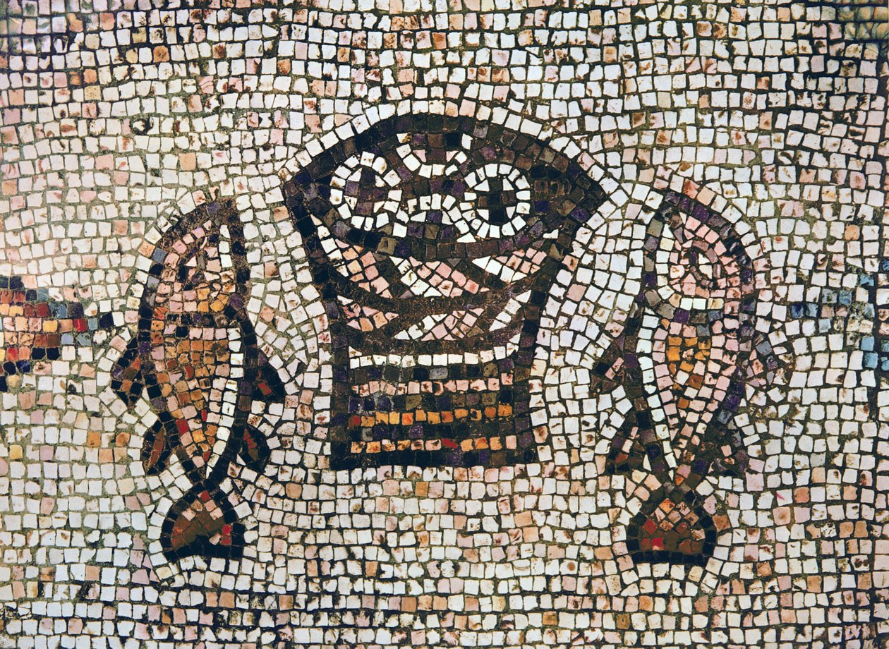 Leivän ja kalojen ihme, 5.-6. vuosisadat jKr. (mosaiikki) tekijältä Byzantine