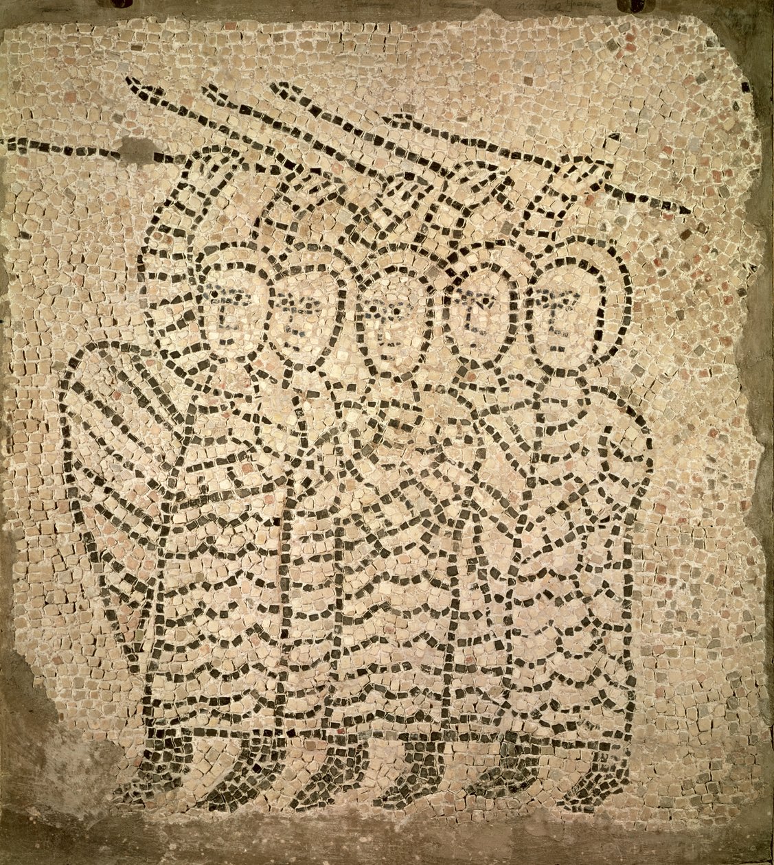 Johanneksen evankelistan kiveys, yksityiskohta viidestä ristiretkeläisestä, mosaiikki vuodelta 1213. tekijältä Byzantine