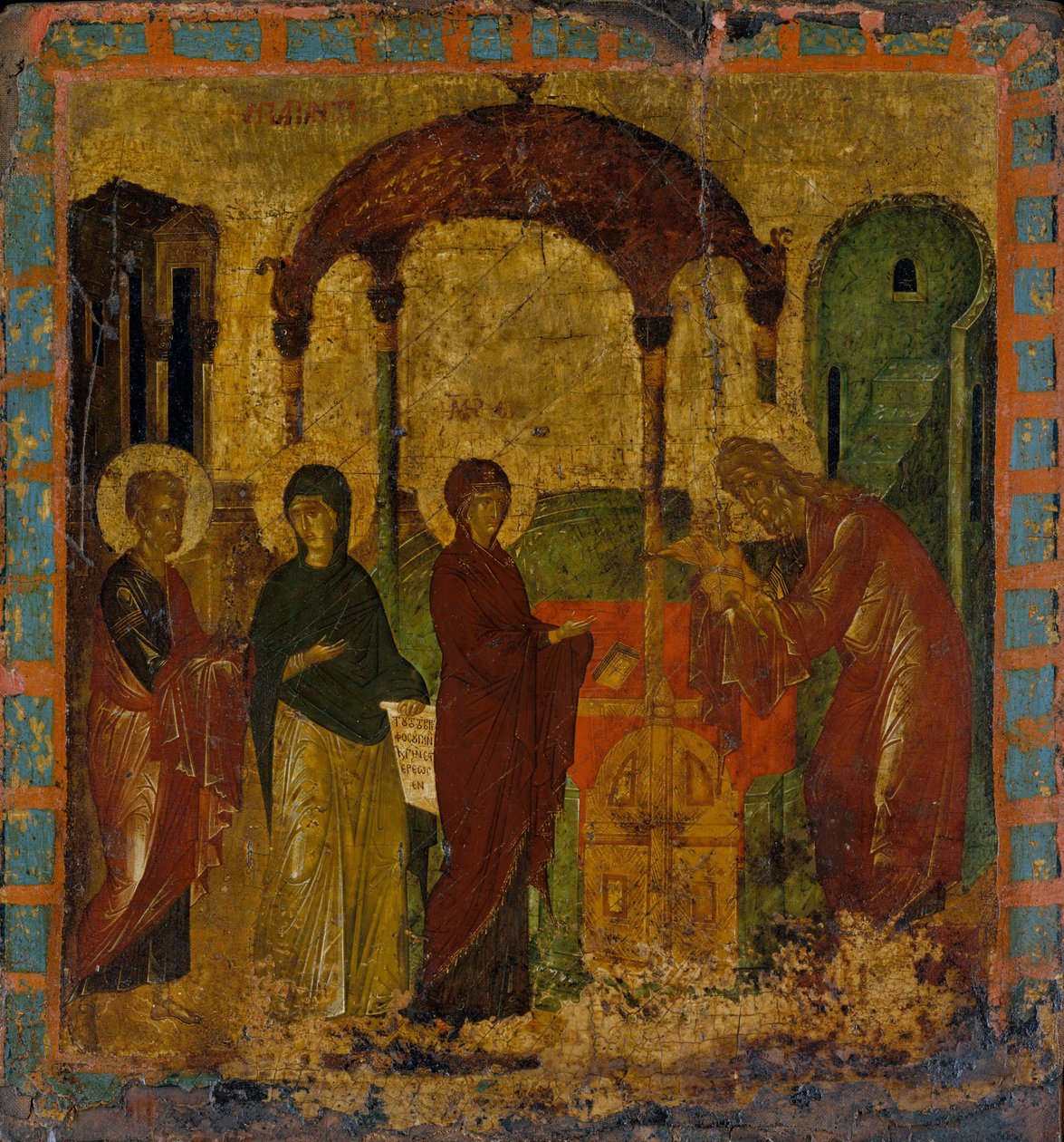 Ang Pagtatanghal sa Templo (tempera sa kahoy, gintong lupa)finn tekijältä Byzantine