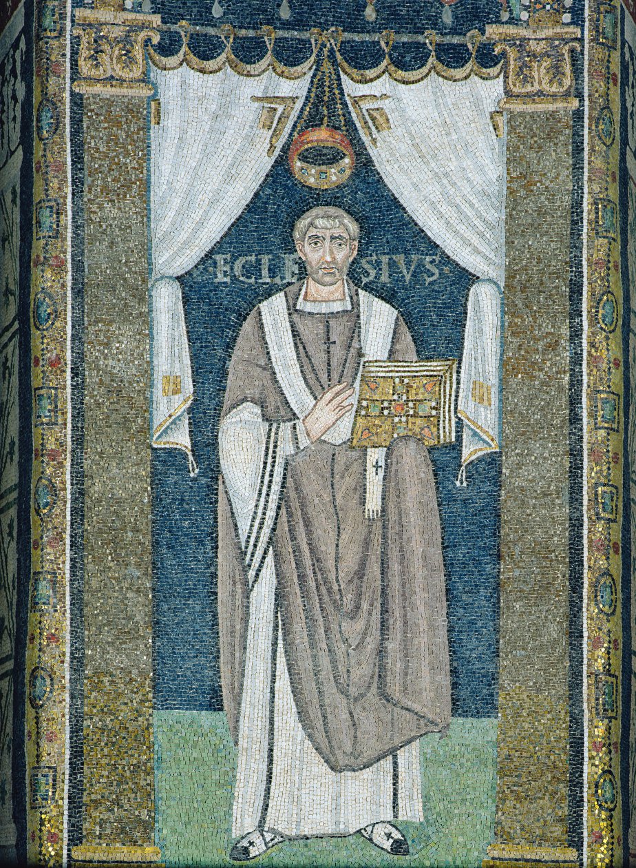 Ecclesio, Ravennan piispa (mosaiikki) tekijältä Byzantine School