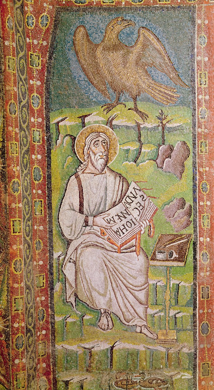 Pyhä Johannes evankelista (mosaiikki) tekijältä Byzantine School