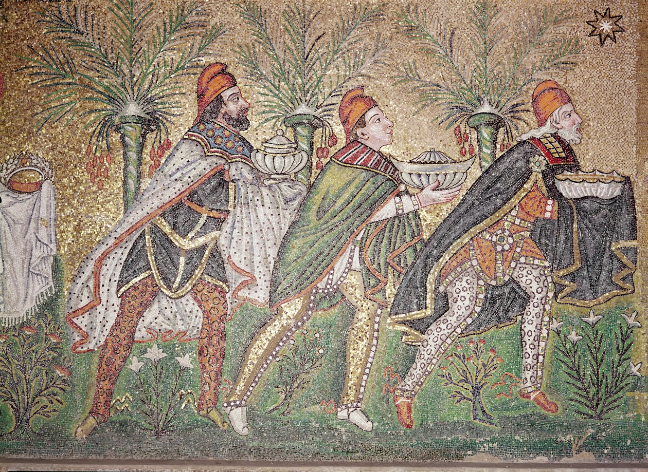 Kolme kuningasta (mosaiikki) (katso myös 156997) tekijältä Byzantine School