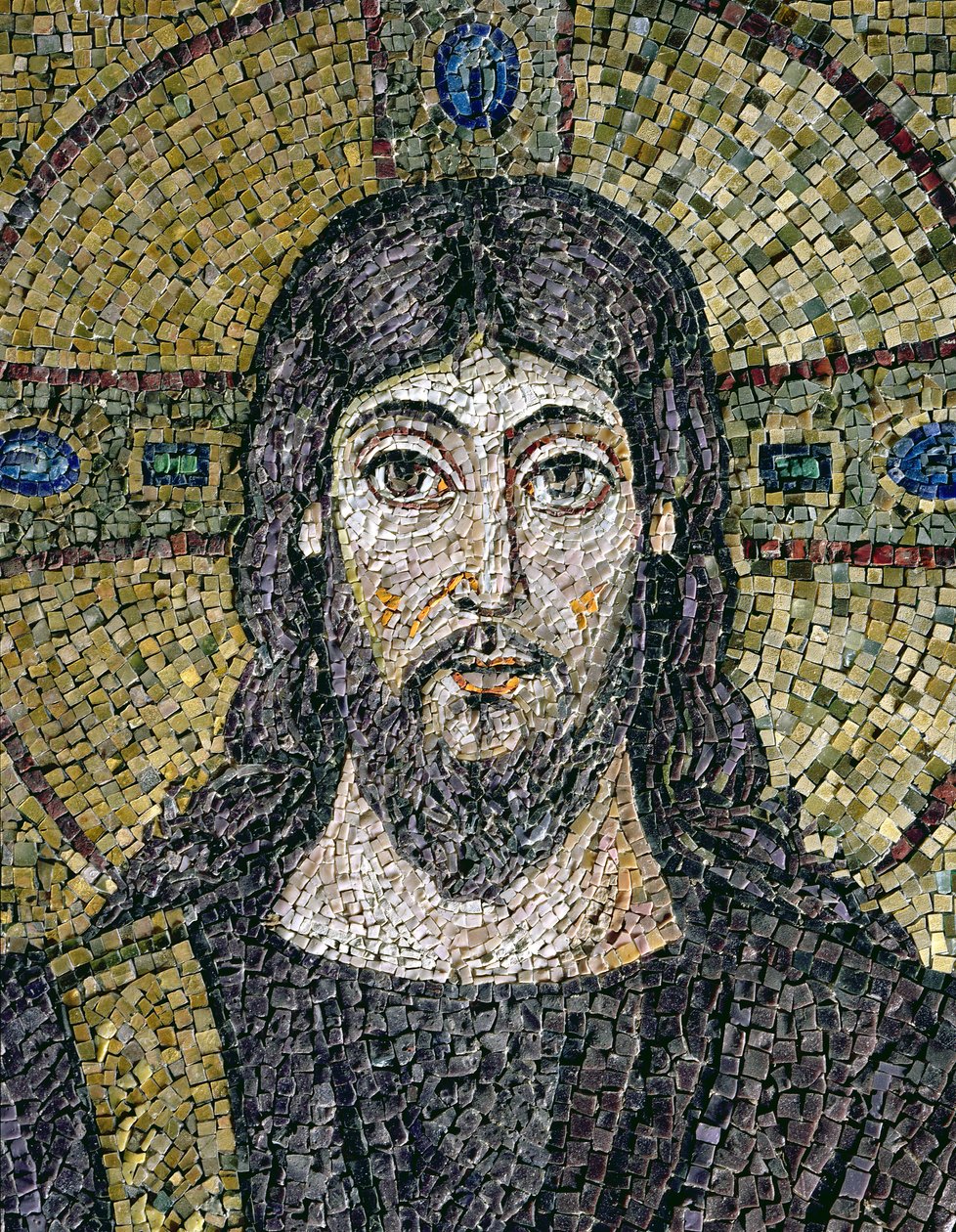 Kristuksen kasvot (mosaiikki) tekijältä Byzantine School
