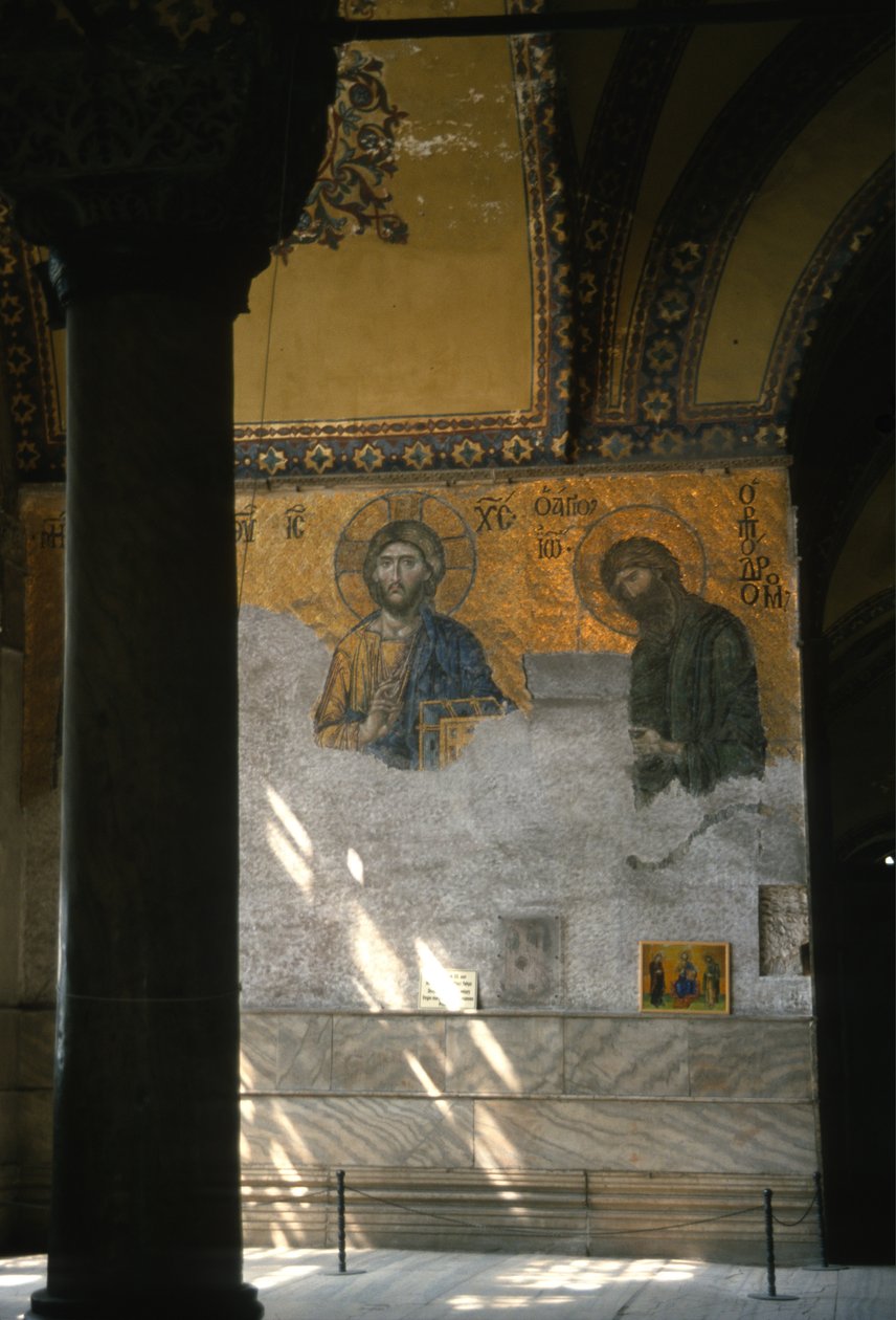 Kristus ja Johannes Kastaja Hagia Sofiassa (mosaiikki) tekijältä Byzantine