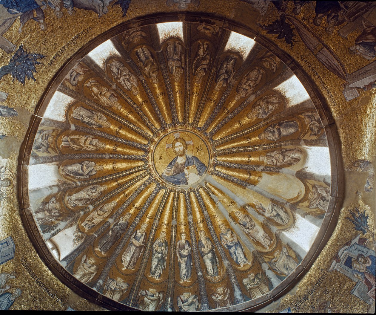 Kristus pantokraattori (tai Kristus kirkkaudessa) ja apostolit (Mosaiikki tekijältä Byzantine