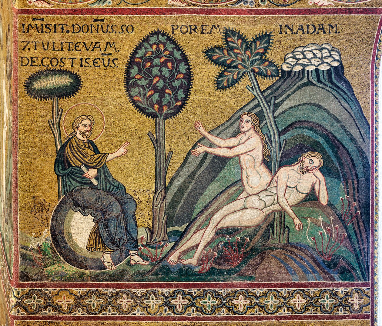 Eevan luominen, bysanttilainen mosaiikki, XII-XIII vuosisadat, vastajulkisivulle (mosaiikki) tekijältä Byzantine