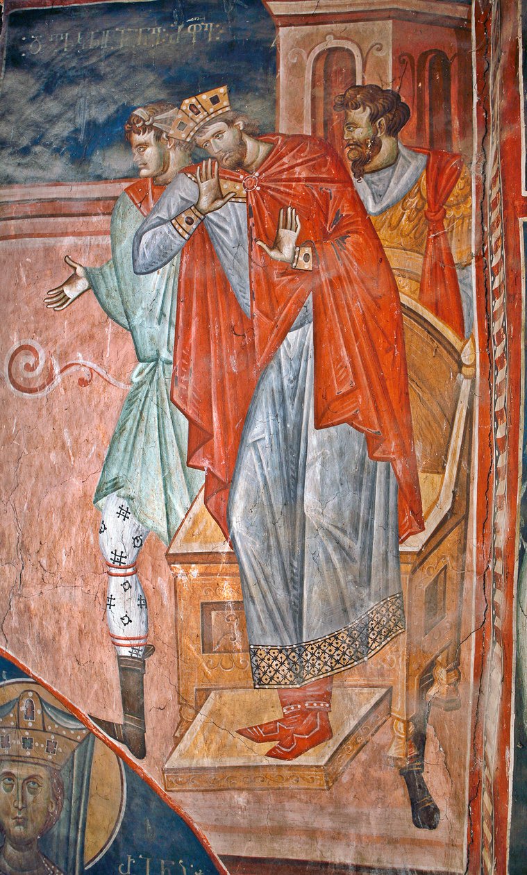 Diocletianus (Diocletien, 244-311) - Peinture de Damiane (aktiivinen 1300-luku) - 1300-luku - Fresko - Pyhän Yrjön luostari, Ubisi ©FineArtImages/Leemage tekijältä Byzantine