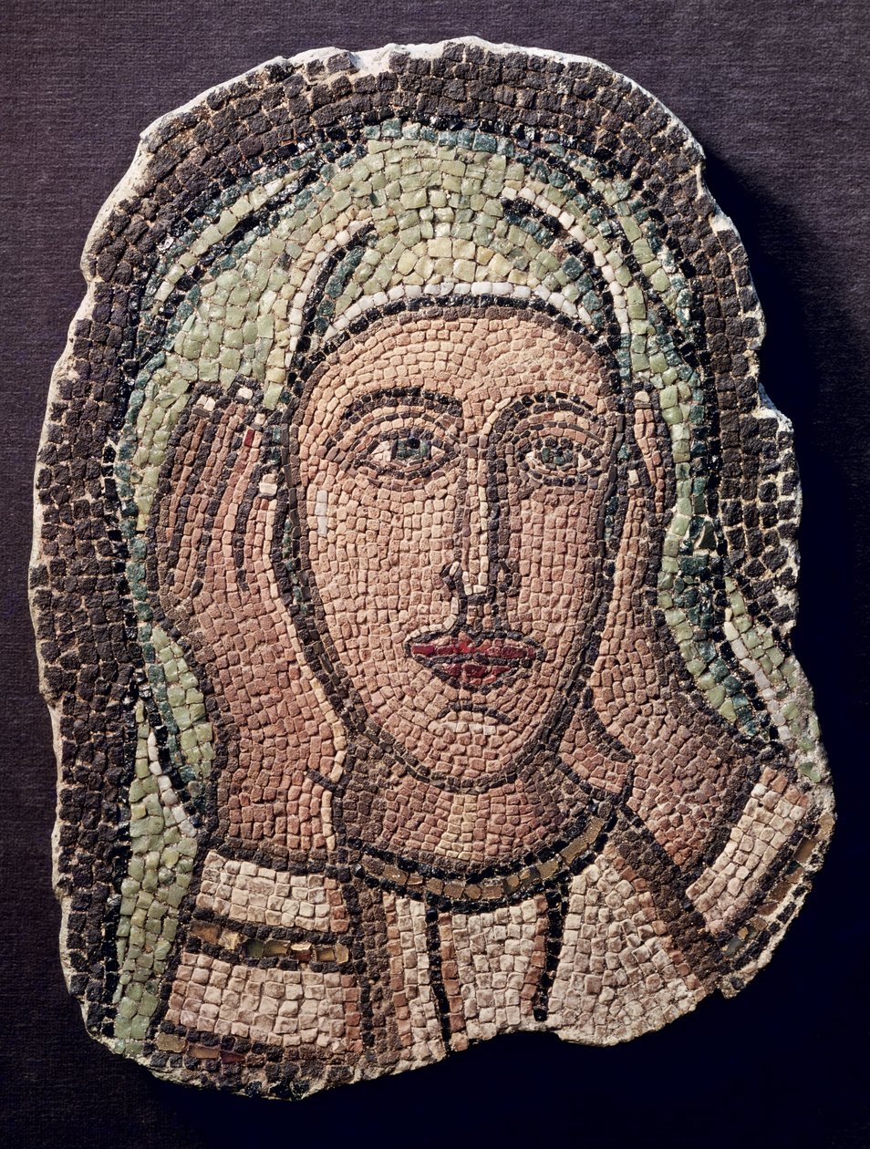 Yhden pyhän naisen pää, Turkista (mosaiikki) tekijältä Byzantine