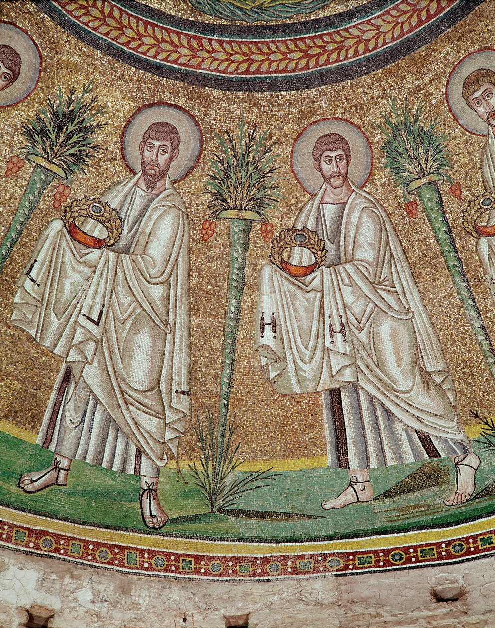 Kaksi apostolia (yksityiskohta mosaiikki, 5. vuosisata) tekijältä Byzantine