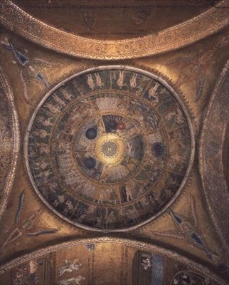 Luominen eteisen kupoliin (mosaiikki) tekijältä Byzantine Byzantine