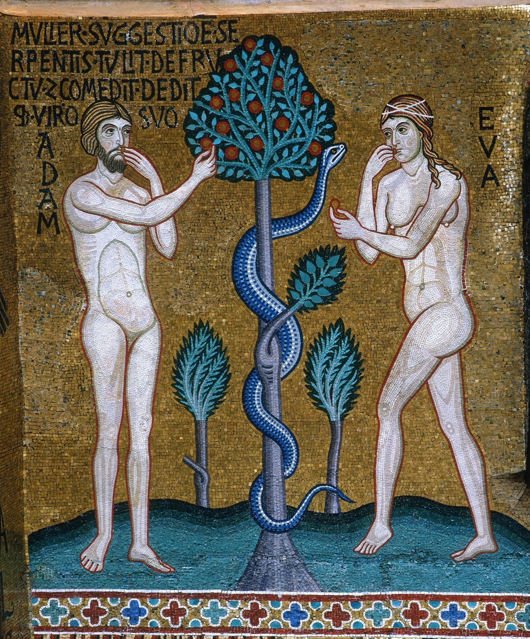 Adam ja Eva. Syksy, 1140-1170. tekijältä Byzantine Master.