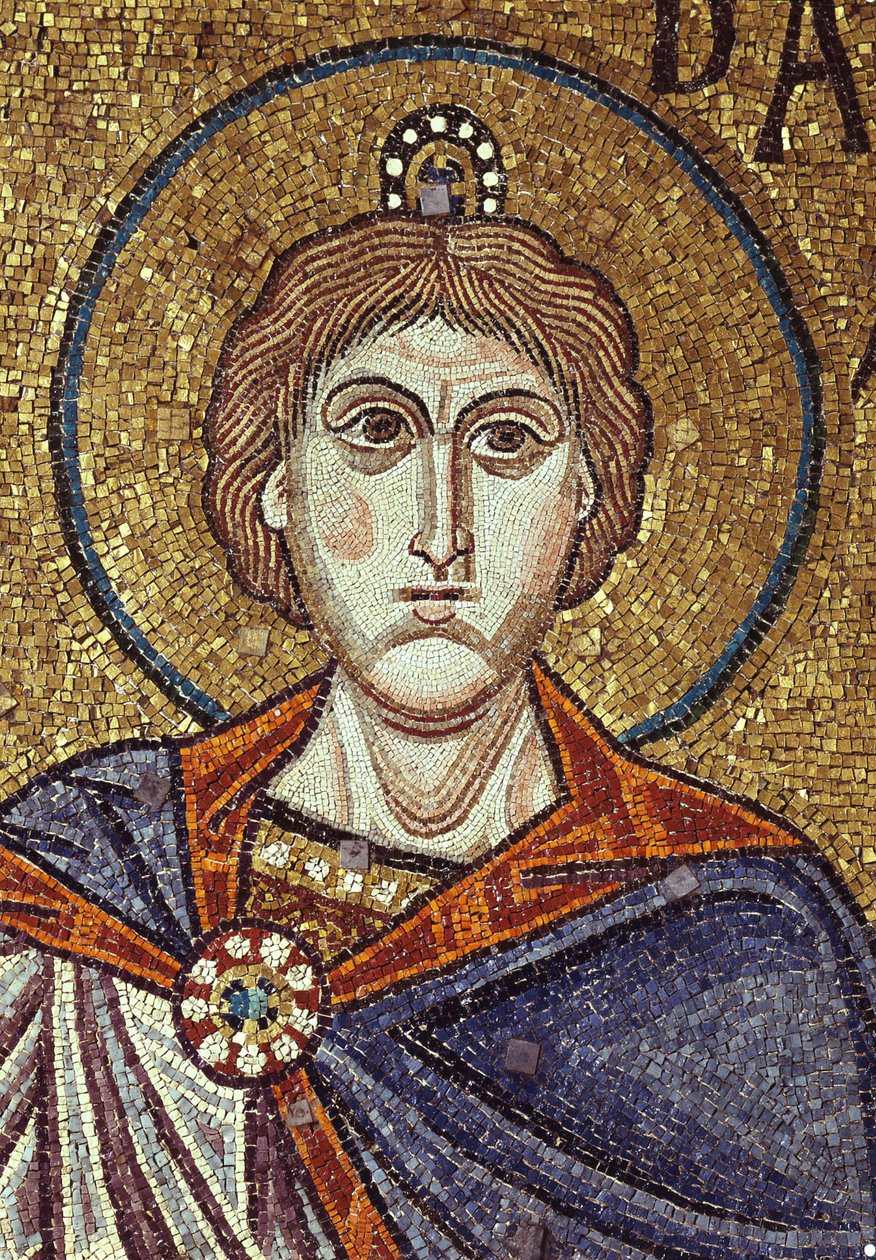 Profeetta Danielin yksityiskohta sisämosaiikista Pyhän Markuksen basilikassa, 1100-luku tekijältä Byzantine Byzantine