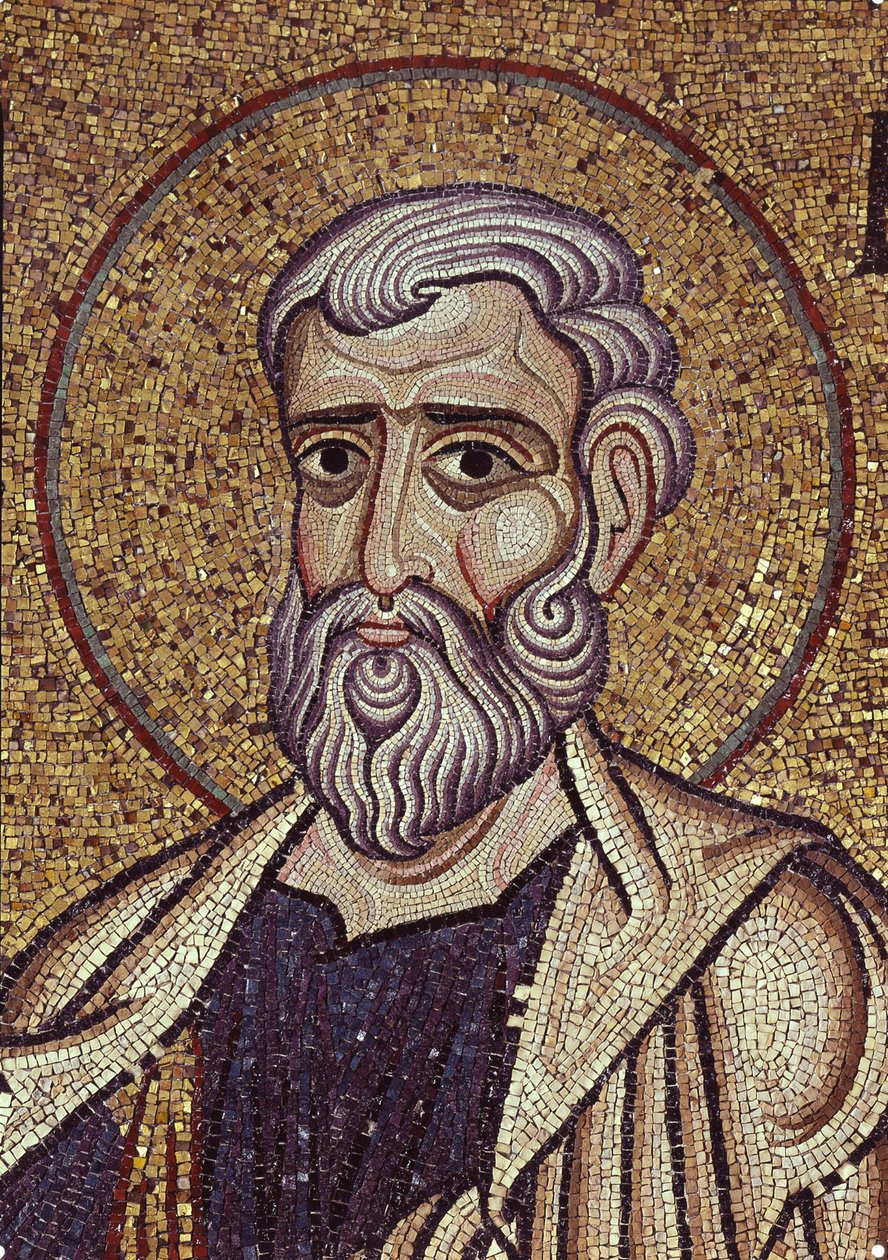 Profeetta Haggai yksityiskohta sisämosaiikkiin Pyhän Markuksen basilikassa, 1100-luku tekijältä Byzantine Byzantine