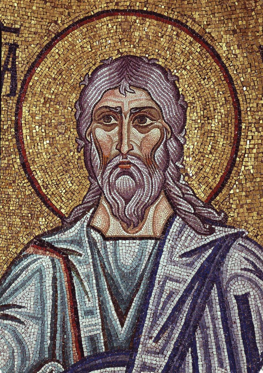Profeetta Jeremia yksityiskohta sisämosaiikista Pyhän Markuksen basilikassa, 1100-luku tekijältä Byzantine Byzantine