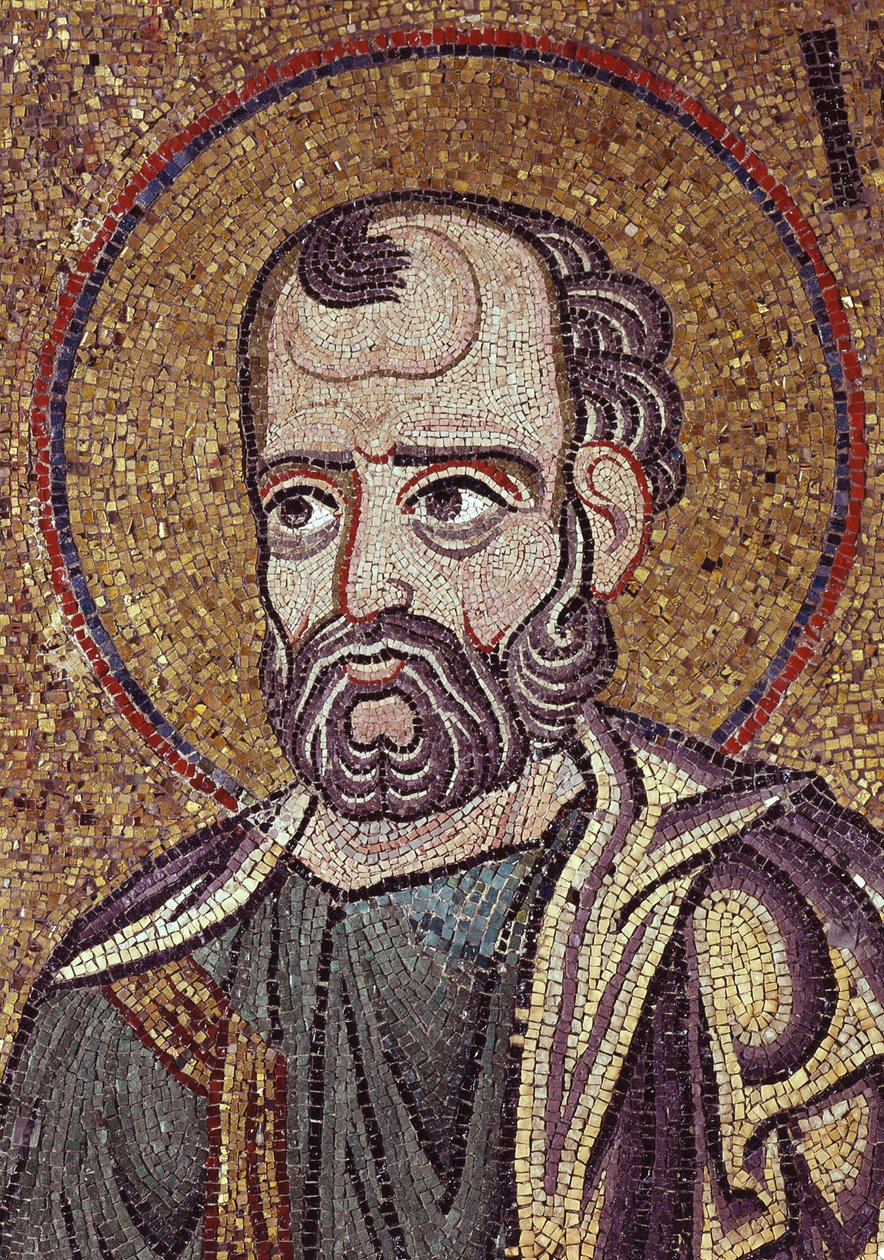 Profeetta Joona yksityiskohta sisämosaiikista Pyhän Markuksen basilikassa, 1100-luku tekijältä Byzantine Byzantine