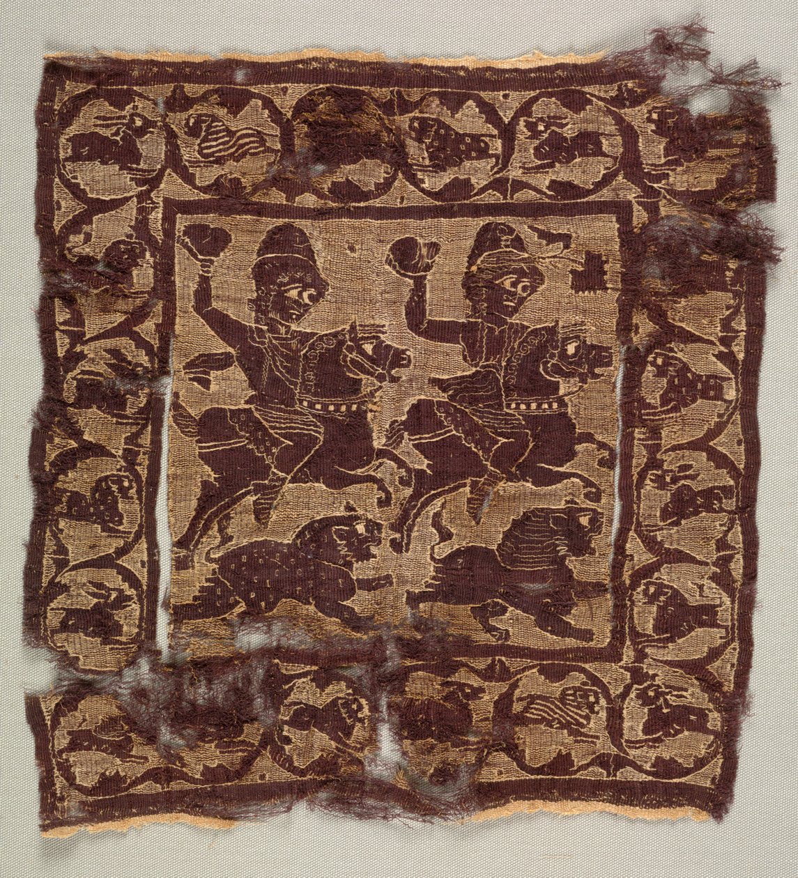 Koristeellinen neliö tunikasta tekijältä Byzantine PeriodEgyptian
