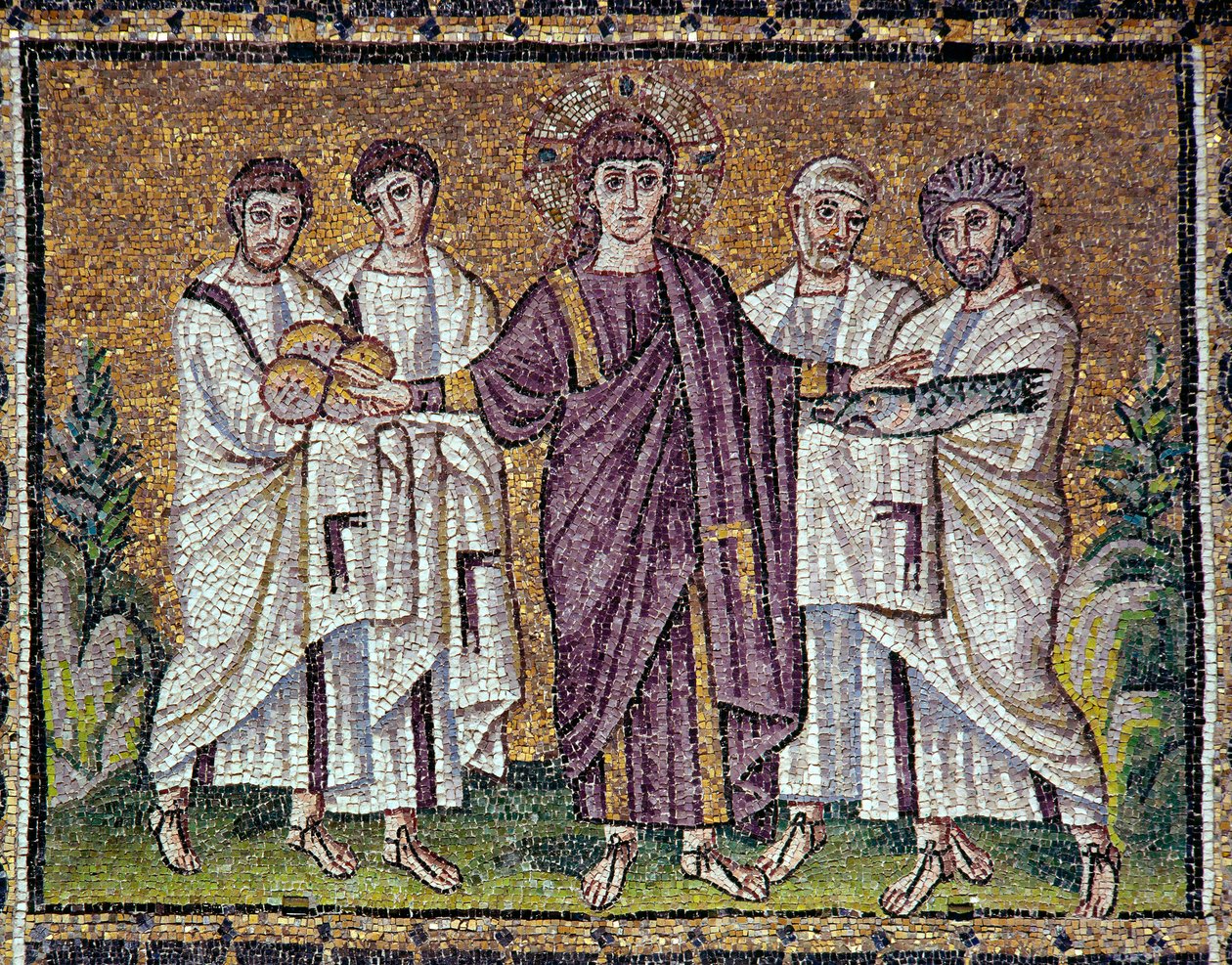 Bysanttilainen taide: "Mosaiikki 6. vuosisadalta. Ravennan Pyhän Apollinaarin yhdeksännen basilika (Sant