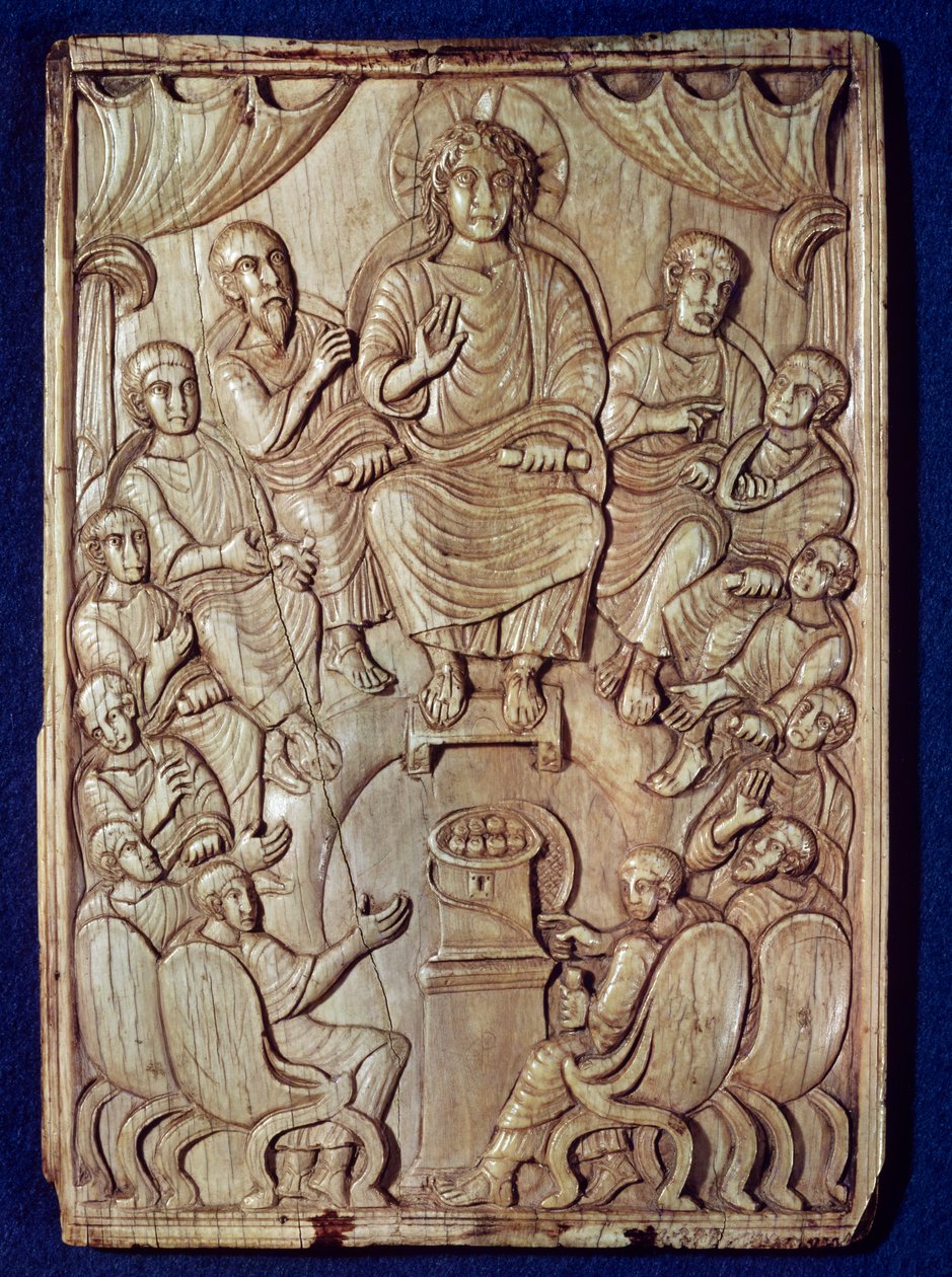Kristus kahdentoista apostolin kanssa tekijältä Byzantine School