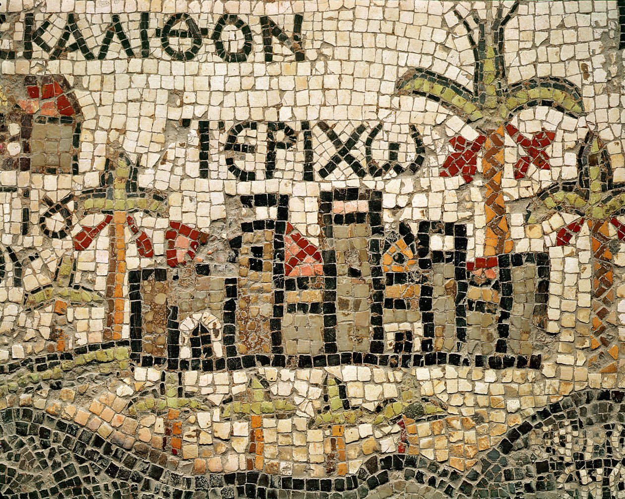 Yksityiskohta Jerikon kartasta tekijältä Byzantine School