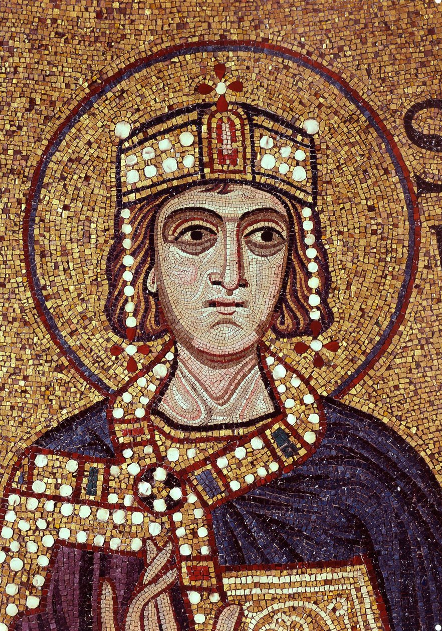 Kuningas Salomo (yksityiskohta Pyhän Markuksen basilikan sisämosaiikeista) tekijältä Byzantine School