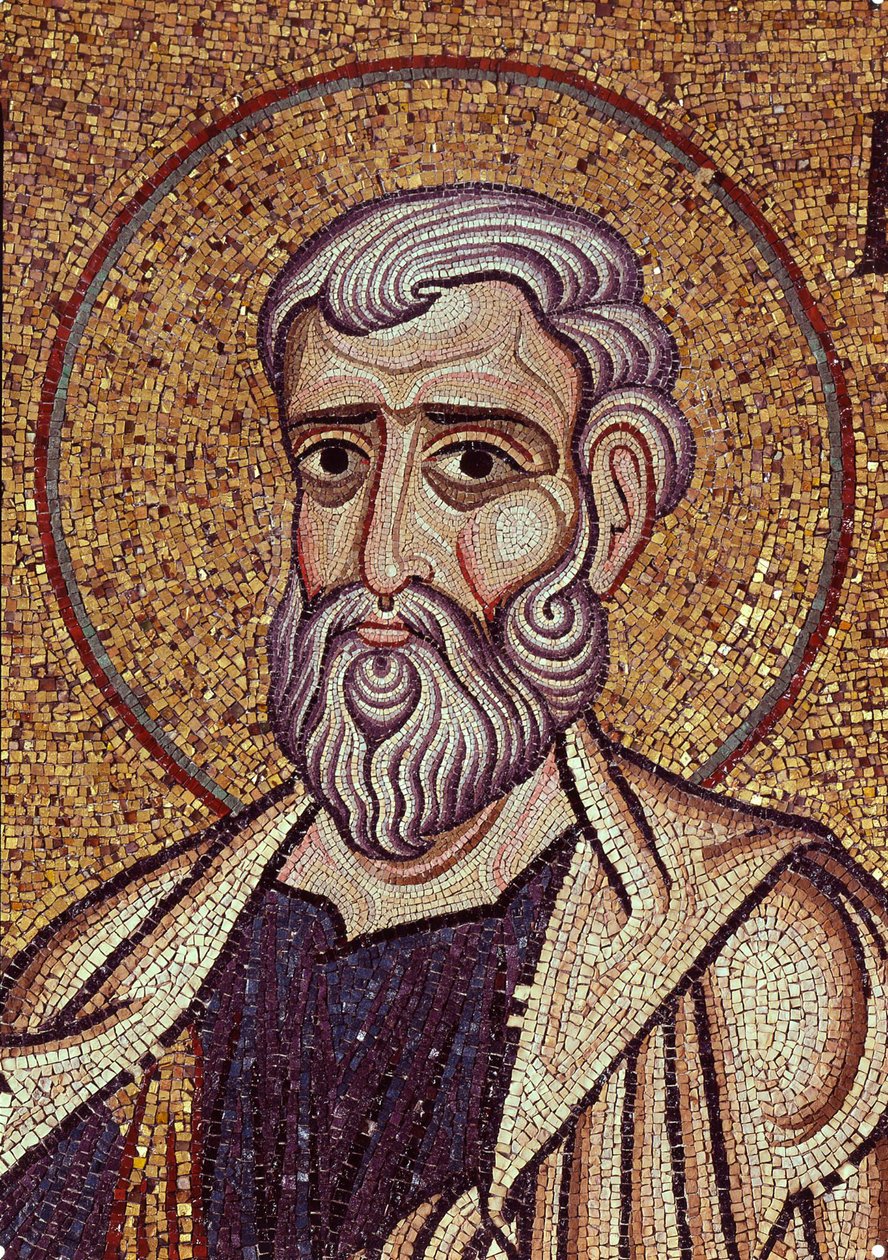 Profeetta Haggai. Bysanttilaisen mestarin työ, mosaiikki, yksityiskohta Venetsian Pyhän Markuksen basilikan koristeesta (Italia) tekijältä Byzantine School