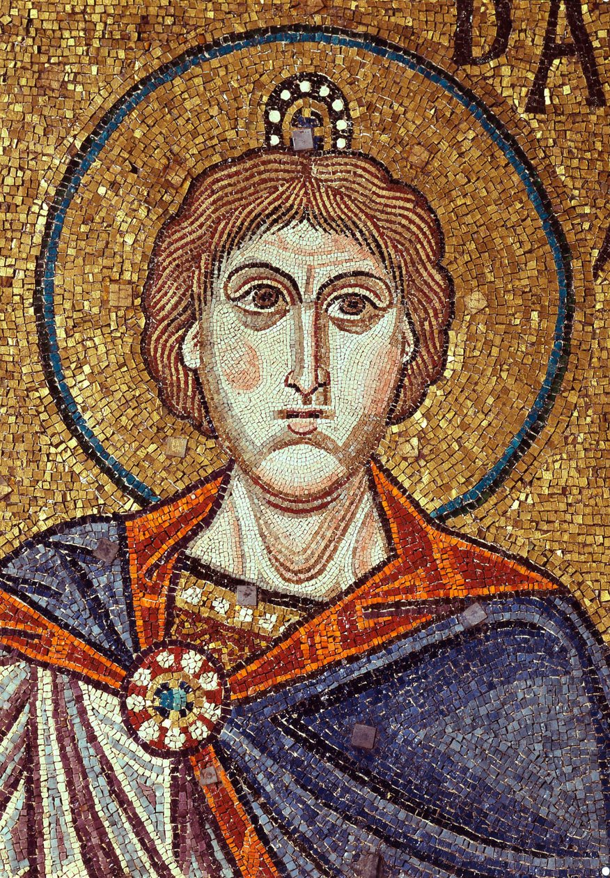 Profeetta Daniel (6. vuosisata). Bysanttilaisen mestarin työ, mosaiikki, yksityiskohta Venetsian Pyhän Markuksen basilikan koristeesta (Italia) tekijältä Byzantine School