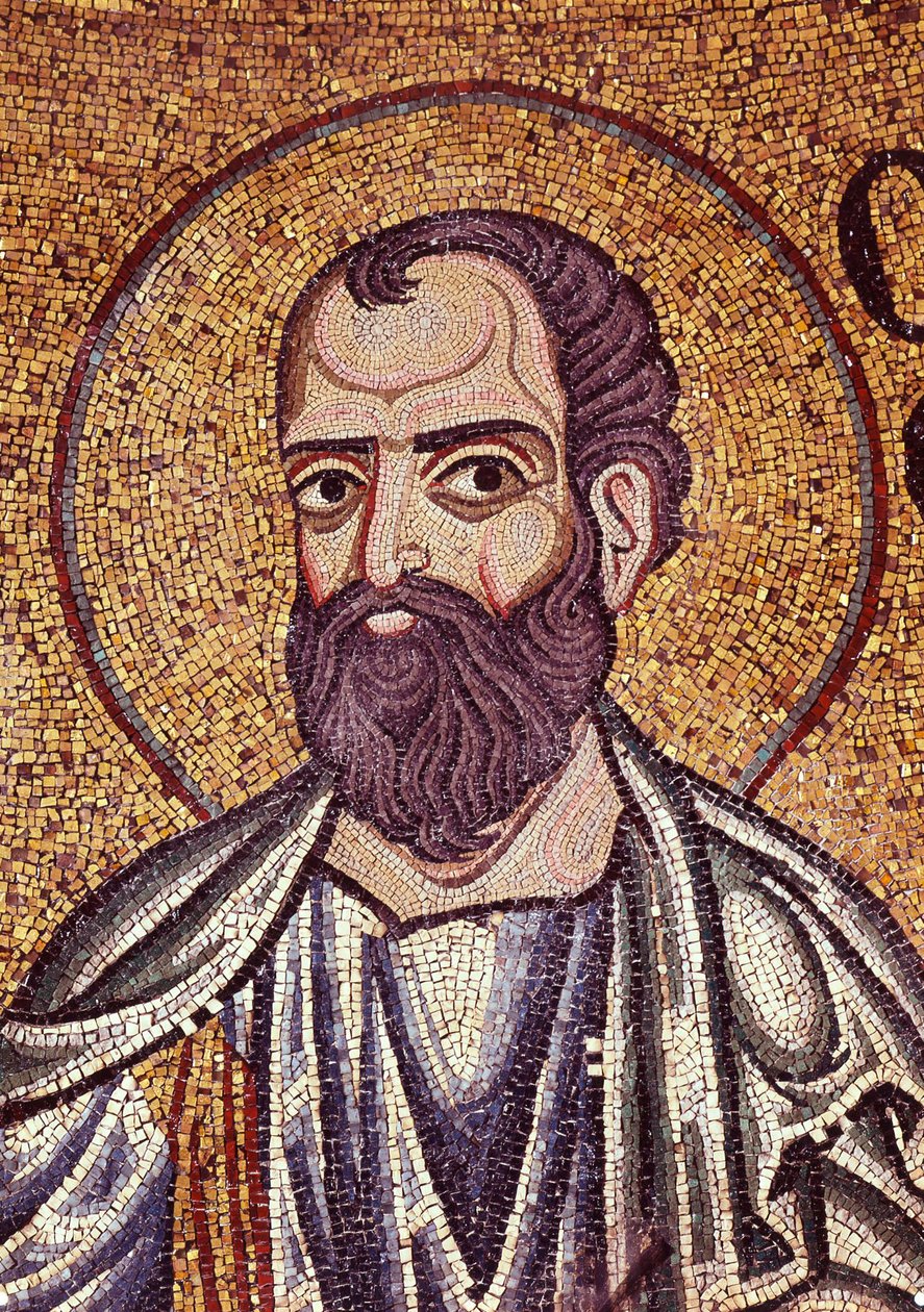 Profeetta Malakia (5. vuosisadalla eKr.). Bysanttilaisen mestarin työ, mosaiikki, yksityiskohta Venetsian Pyhän Markuksen basilikan koristeesta (Italia) tekijältä Byzantine School