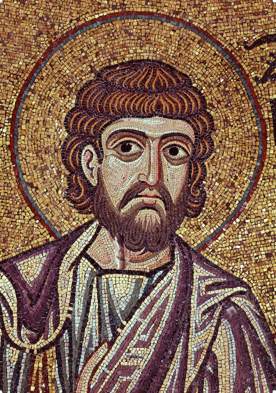 Profeetta Sakarja (6. vuosisadalla eKr.). Bysanttilaisen mestarin työ, mosaiikki, yksityiskohta Venetsian Pyhän Markuksen basilikan koristeesta (Italia) tekijältä Byzantine School
