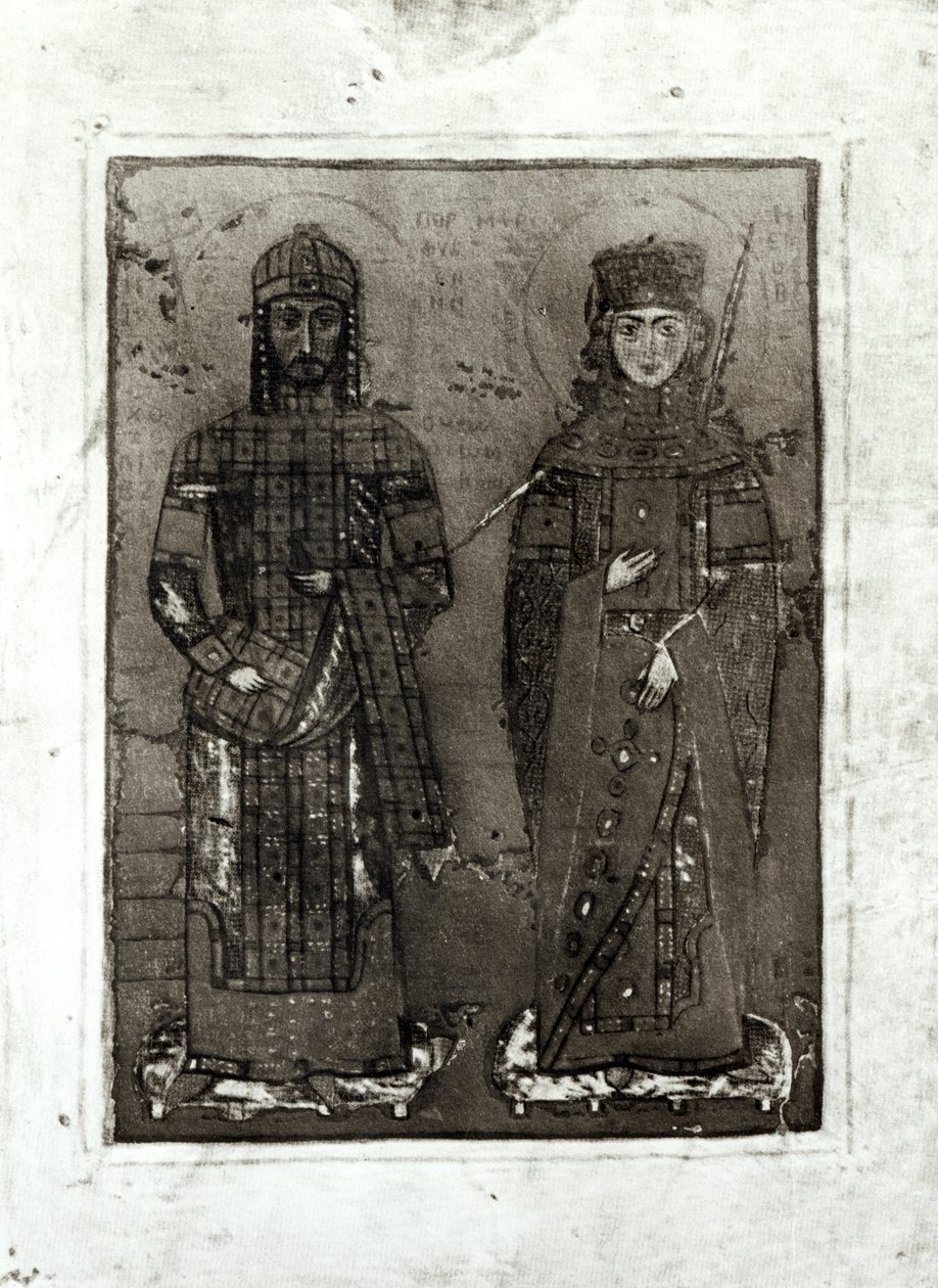 Manuel I Komnenos (n. 1122–1180) ja Antiokian keisarinna Maria (d.1182) tekijältä Byzantine School
