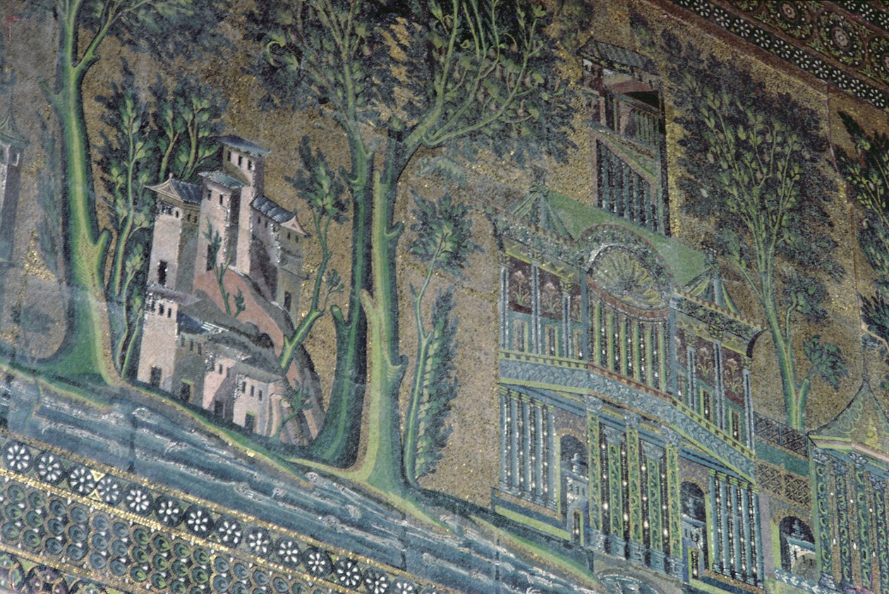 Mosaiikit läntisessä portiksessa, 800-luku (mosaiikki) tekijältä Byzantine School