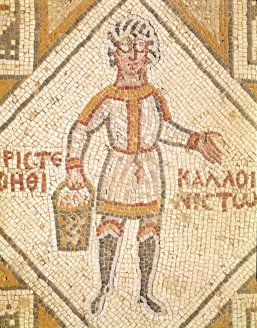 Rakentajan jalkakäytäväyksityiskohta (mosaiikki) tekijältä Byzantine School