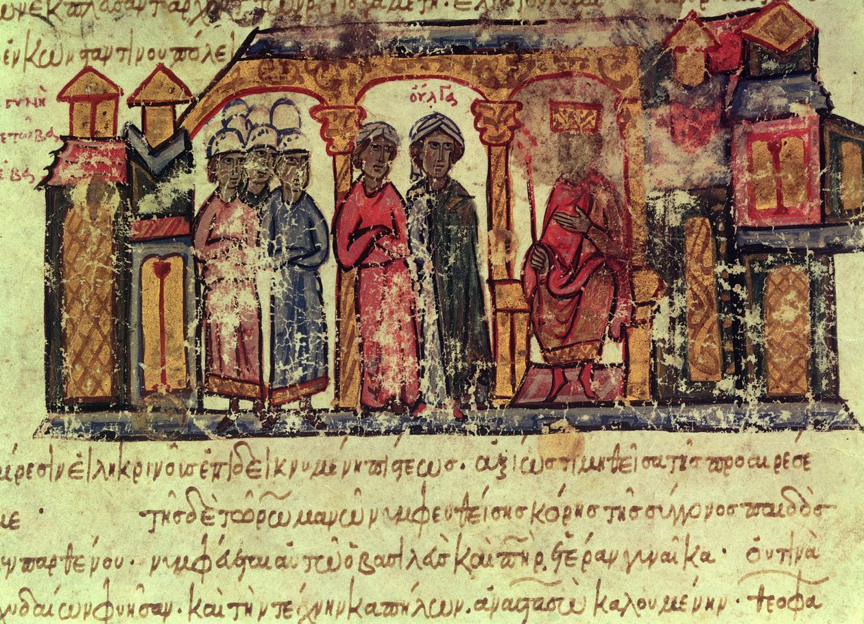 Olgan (d.969) muunnos Madridin Skylitzesistä tekijältä Byzantine School