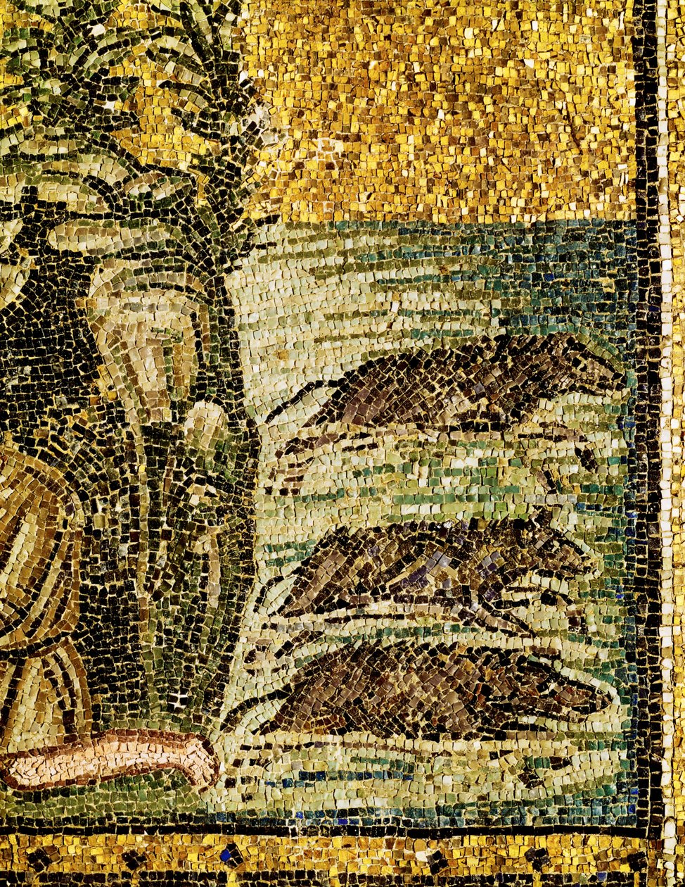 Gadaralainen sika tai demonien "legioonan" manaaminen, 6. vuosisata (mosaiikki). tekijältä Byzantine School