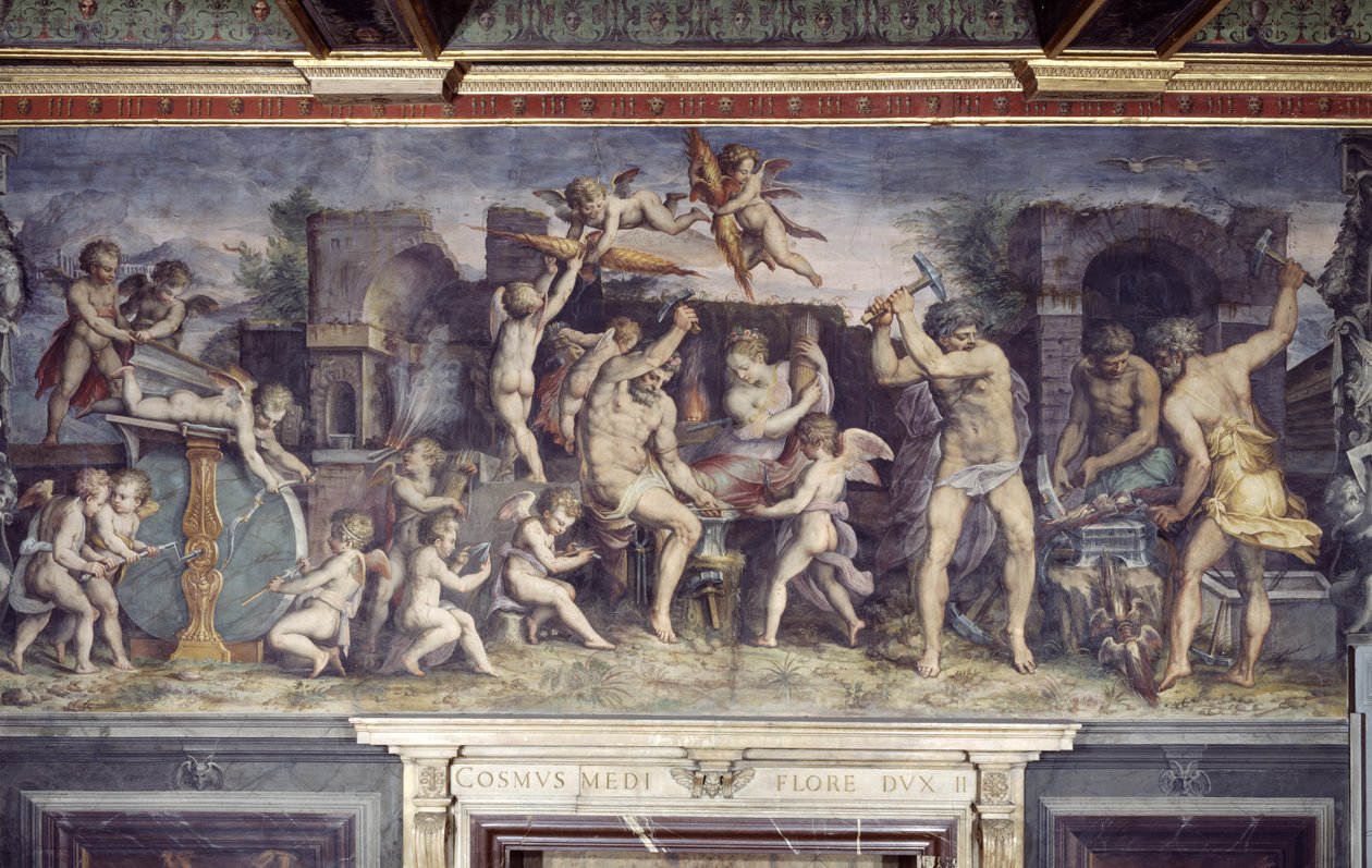 Vulcanin takomo, 1555 tekijältä C. and Vasari, G. Gherardi