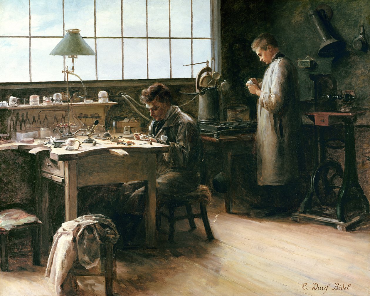 Tekohampaiden työpaja, n. 1880 tekijältä C. Durif Bedel