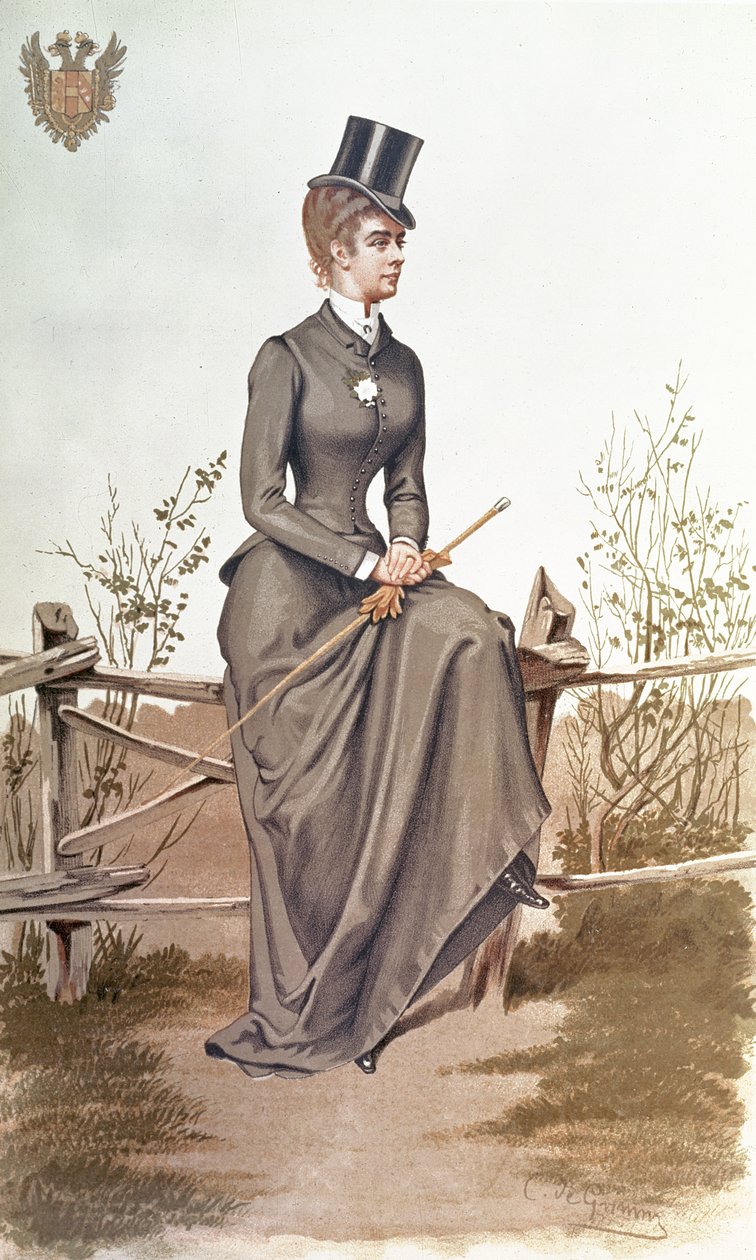 Elizabeth of Baijeri (1837-96), vincent Brooksin litografia, Day und Son, pub. huhtikuuta 1884 Vanity Fairissa tekijältä C de Grimm