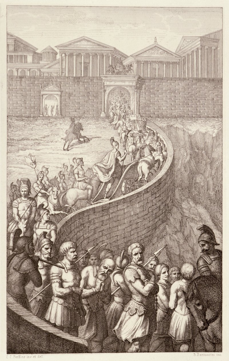 Quintus Fabiuksen voitto, B. Barloccinin kaivertama, 1849 tekijältä C.C Perkins