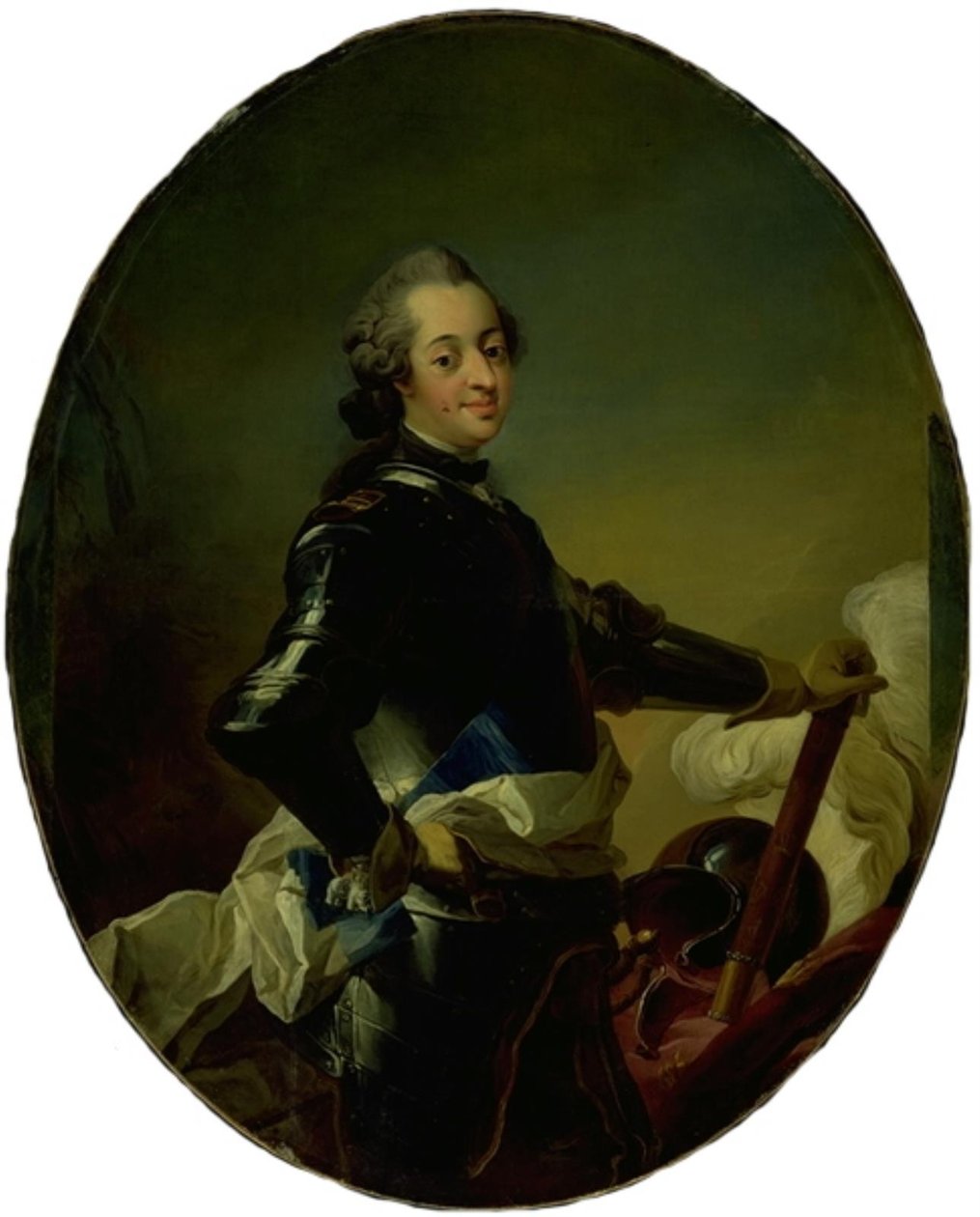 Frederik V:n muotokuva panssarissa tekijältä C.G. Pilo