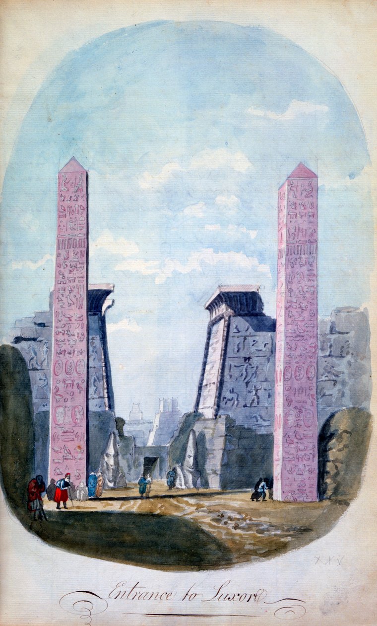 "Luxorin sisäänkäynti", Egypti, 1800-luku tekijältä CH Smith