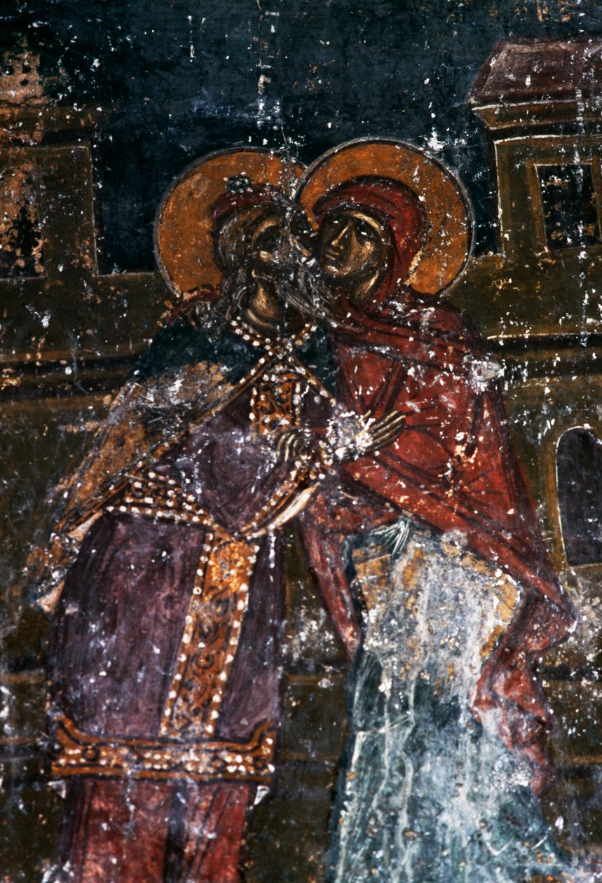 Pyhien fresko Agios Ioannis Prodromosin kirkossa, Margarites, Kreeta, Kreikka (kuva) tekijältä J.B. and Brown J. Rowbotham