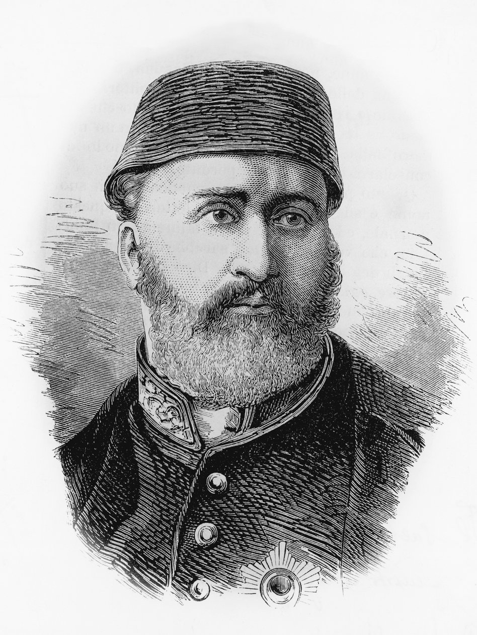 Muotokuva Abdulazizista (1830-1876), ottomaanien valtakunnan 32. sulttaanista vuodelta 1861, kaiverrus tekijältä J.B. and Brown J. Rowbotham