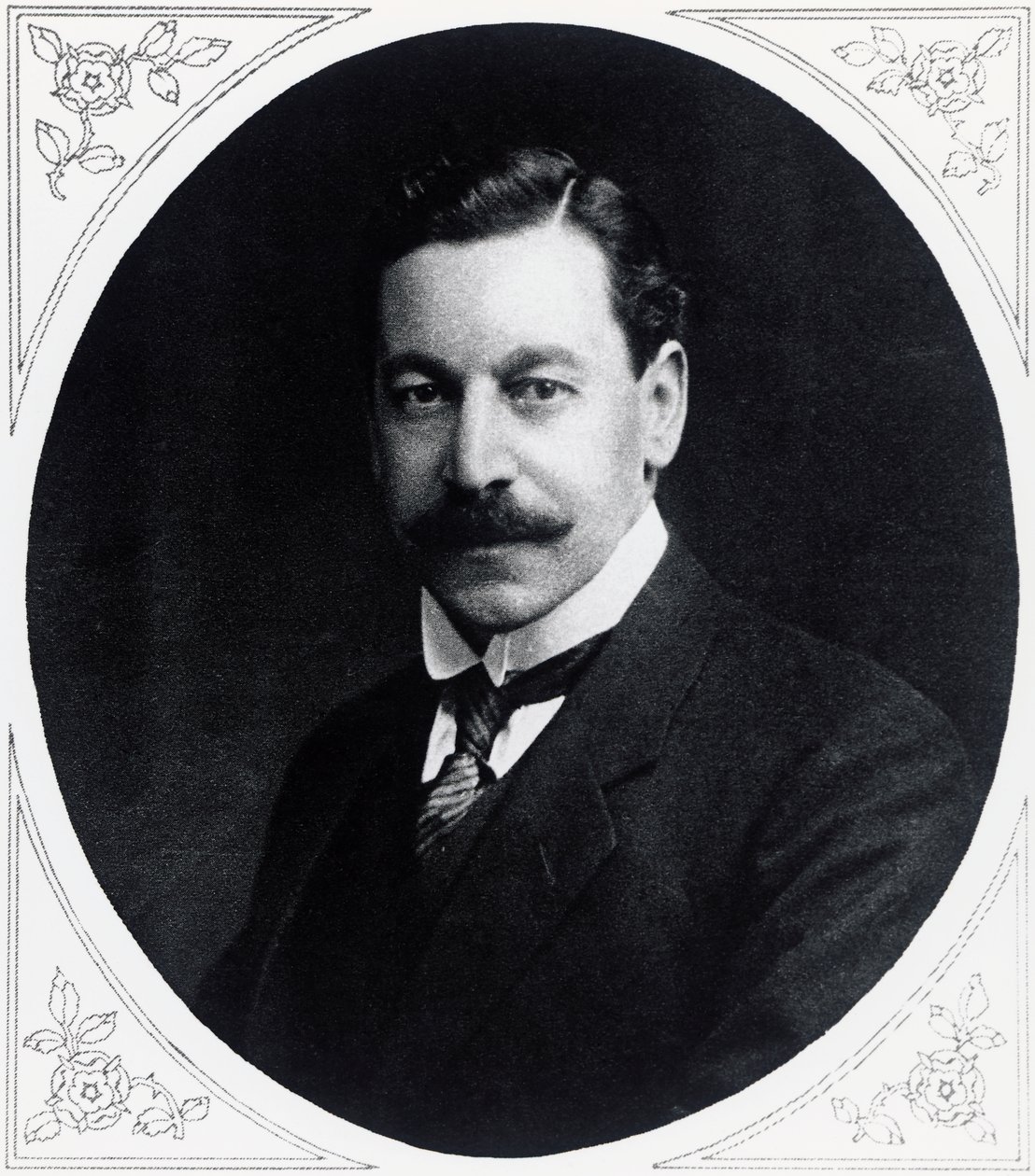 Herbert Samuelin (1870-1963), englantilaisen poliitikon muotokuva Illustrated War Newsista, 19. tammikuuta tekijältä J.B. and Brown J. Rowbotham
