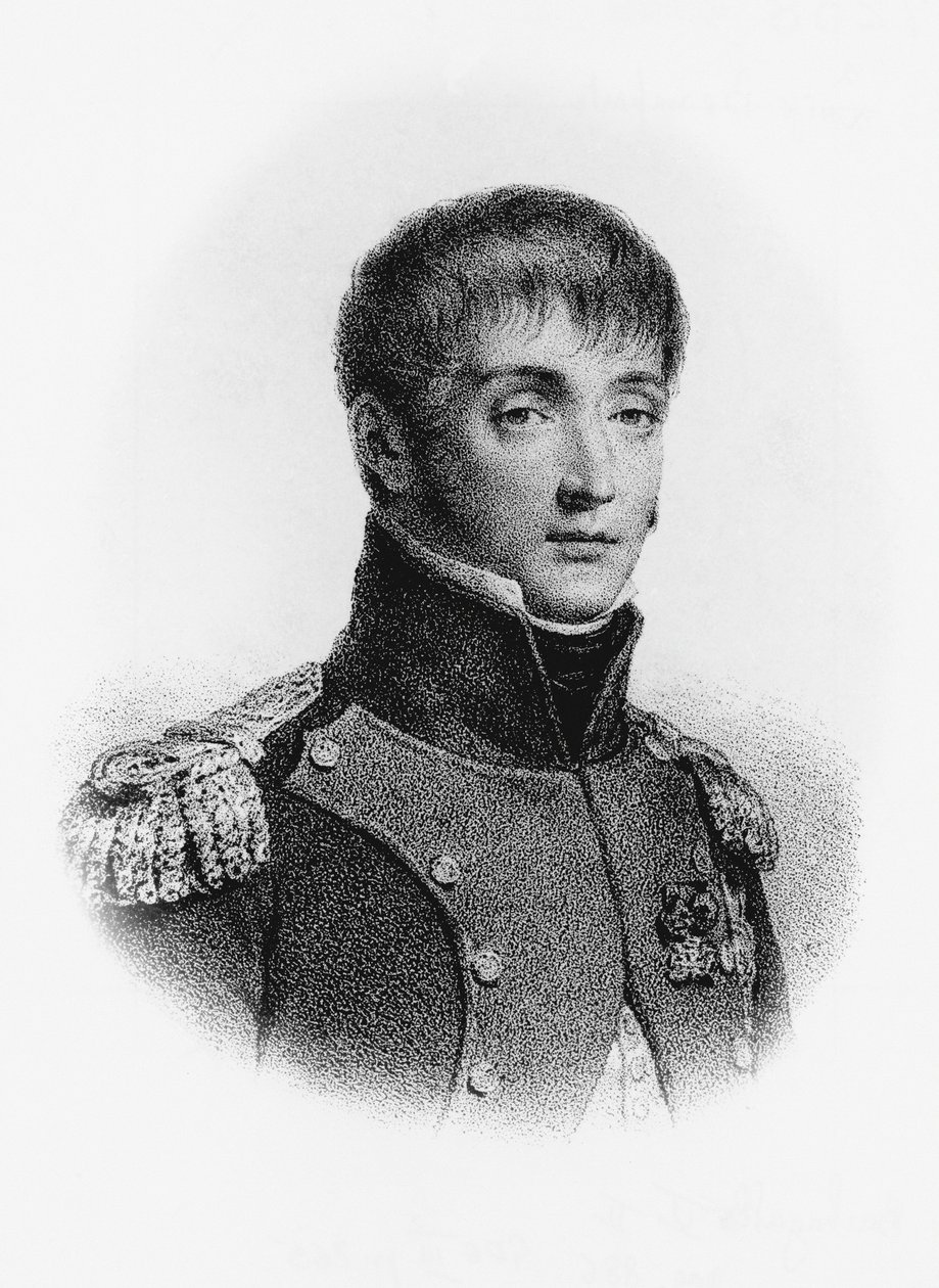 Muotokuva Louis Bonapartesta (1778-1846), ranskalainen sotilas ja Hollannin kuningas 1806-1810, kaiverrus tekijältä J.B. and Brown J. Rowbotham