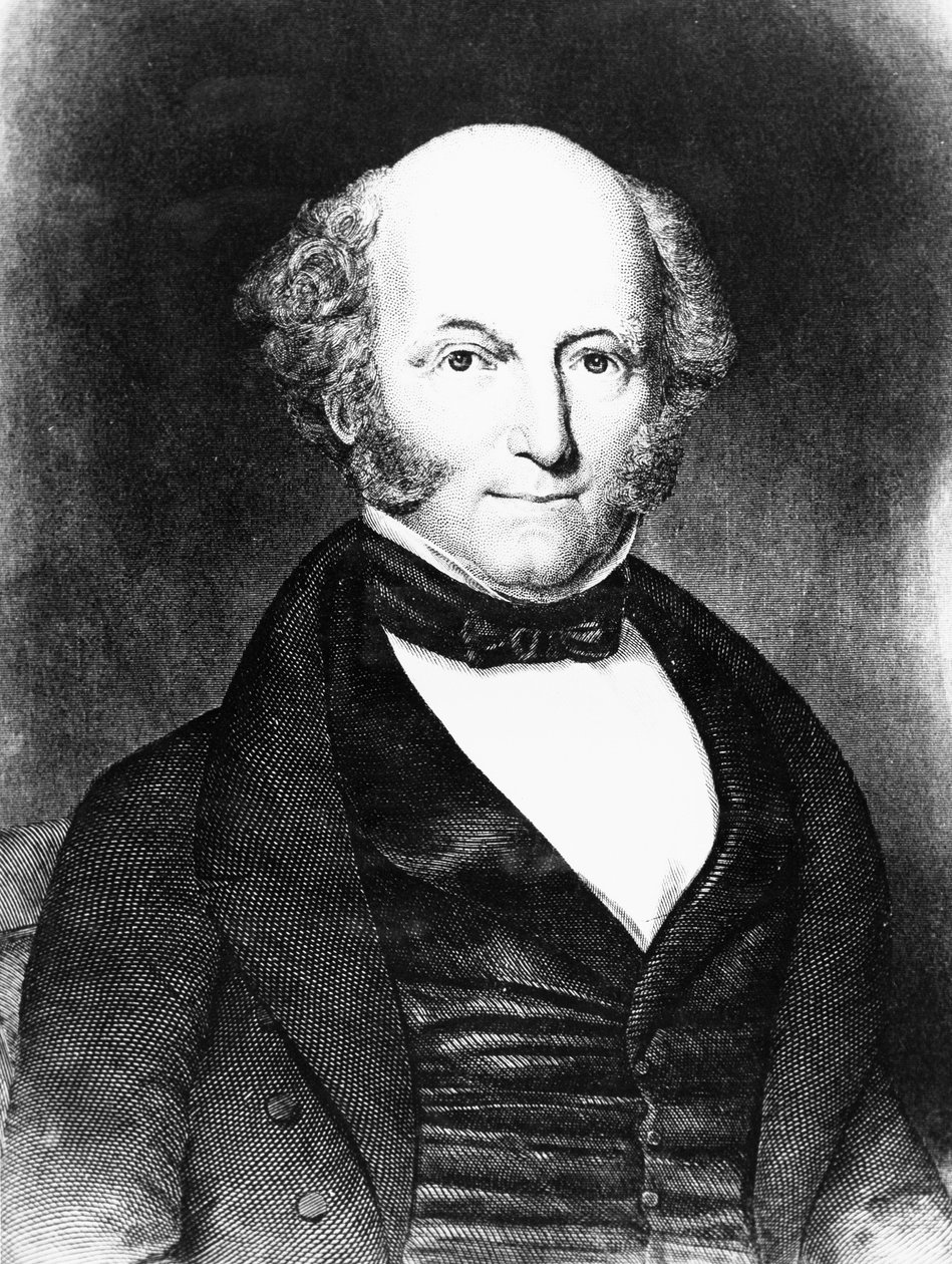 Muotokuva Martin Van Burenista (1782-1862), yhdysvaltalaisesta lakimiehestä ja poliitikosta, joka toimi Yhdysvaltain kahdeksantena presidenttinä vuosina 1837-1841, kaiverrus tekijältä J.B. and Brown J. Rowbotham