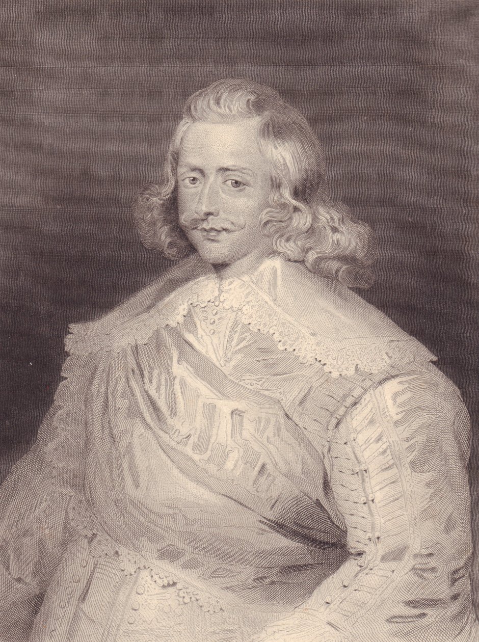 Espanjalaisen kardinaalin ja kenraali Ferdinand of Habsburgin (1609-1641) muotokuva, kaiverrus tekijältä J.B. and Brown J. Rowbotham