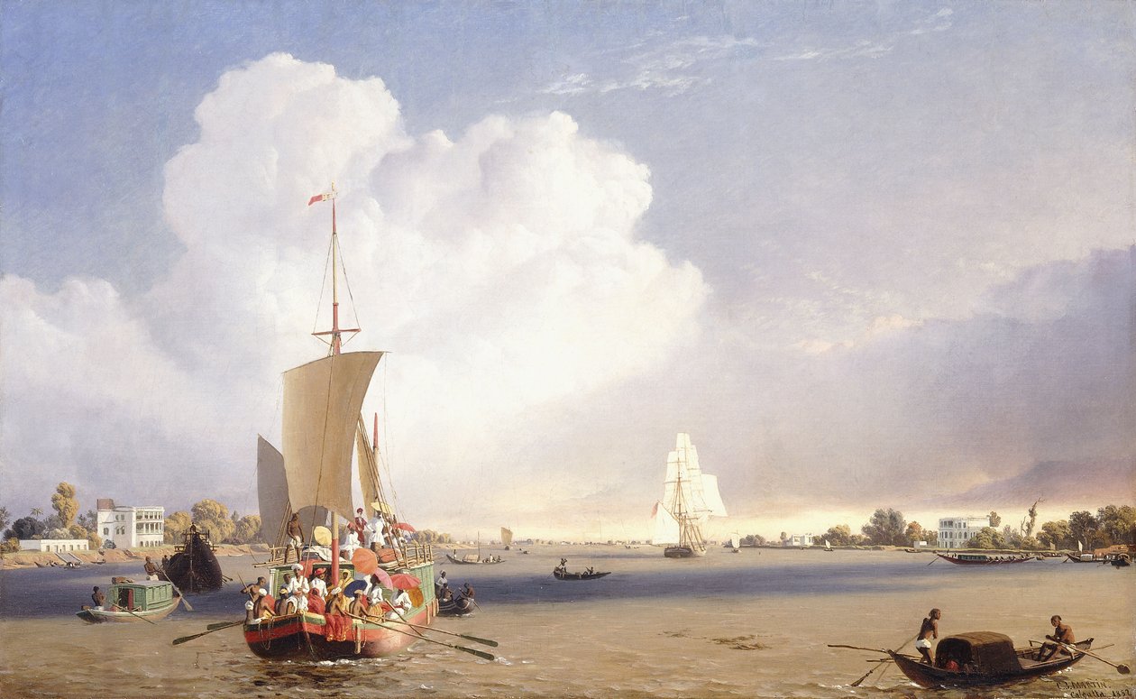 Toimitus Hooghly-joella, Kalkutassa, 1852 tekijältä C.J. Martin