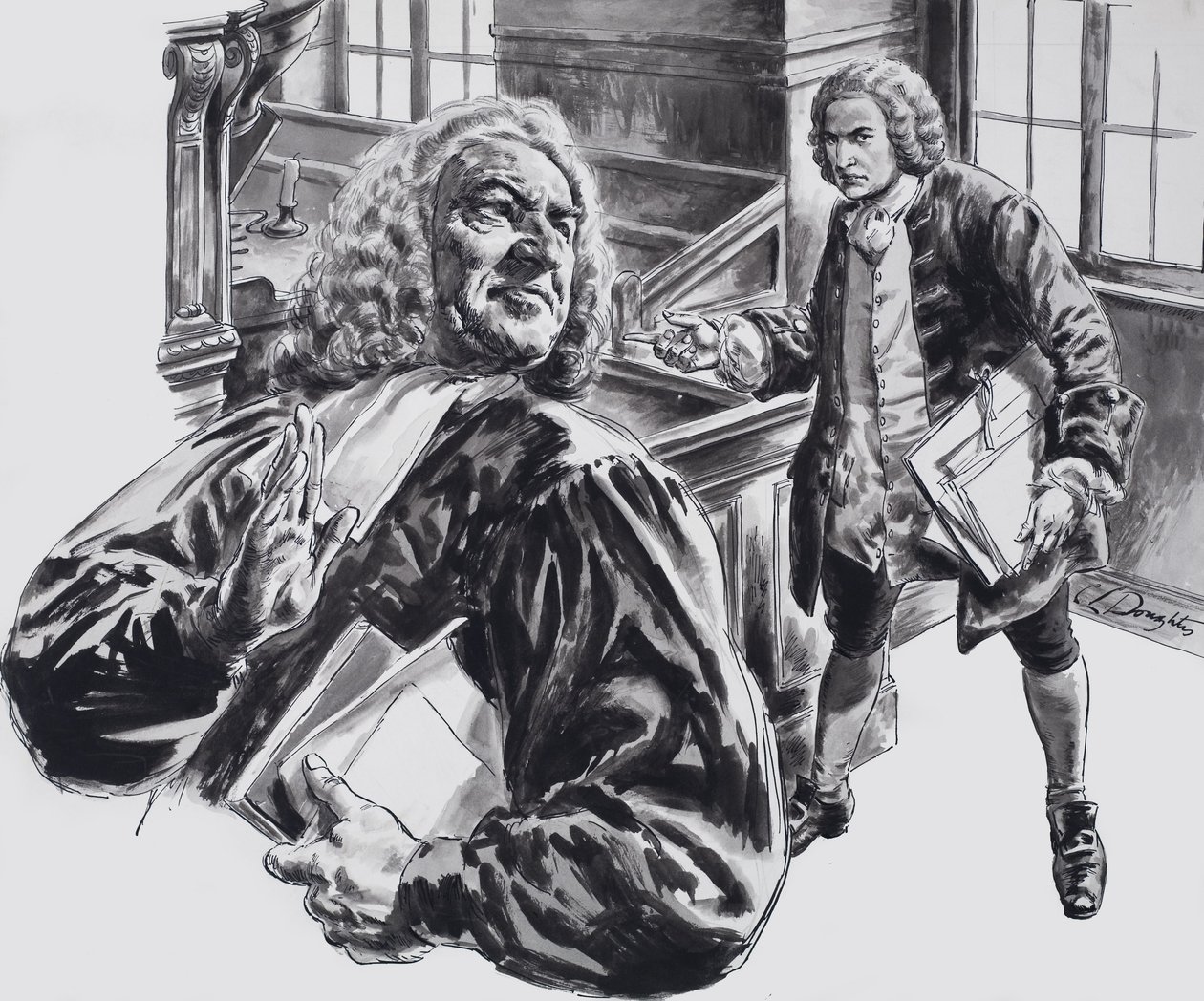 Johann Sebastian Bach (guassi paperille) tekijältä C.L. Doughty