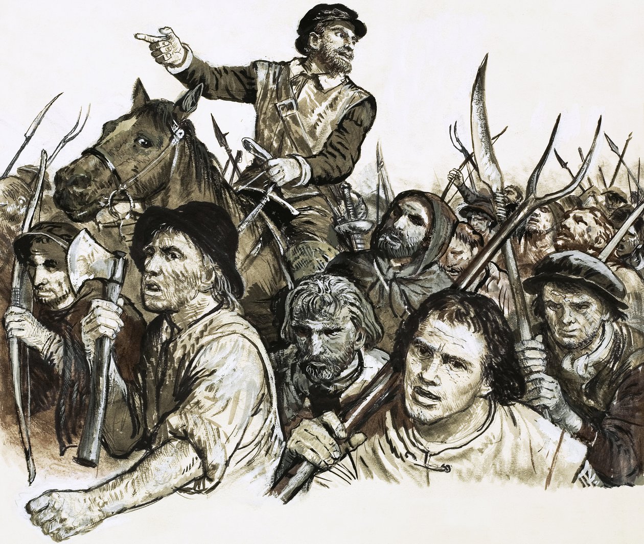 Robert Kett johtaa talonpoikien kapinaa - tekijältä C.L. Doughty